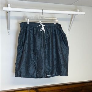 Men’s Dark Blue‎ Patterned Swim Trunks- 4XL
